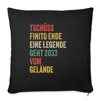 Pension de retraité 2033 dictons cadeau de retraite - Housse de coussin décorative 45 x 45 cm - noir - Devant