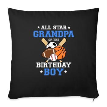 Tout Star Grand-père de l’anniversaire Boy Sports - Housse de coussin décorative 45 x 45 cm - noir - Devant