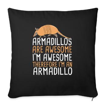 Armadillo Pet Armadillo Gift - Sofa pillowcase 17,3'' x 17,3'' (45 x 45 cm) - black - Front
