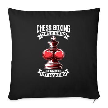Boxe d’échecs - Housse de coussin décorative 45 x 45 cm - noir - Devant