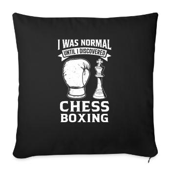 Boxe d’échecs - Housse de coussin décorative 45 x 45 cm - noir - Devant