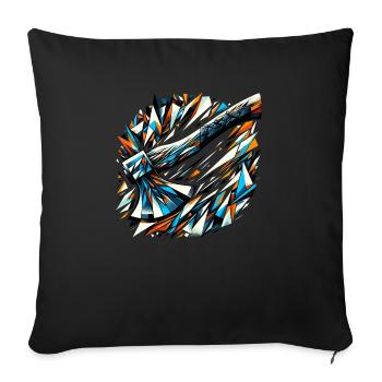 Polygon Art Axe Throwing Hatchet Thrower Axes - Sofa pillowcase 17,3'' x 17,3'' (45 x 45 cm) - black - Front