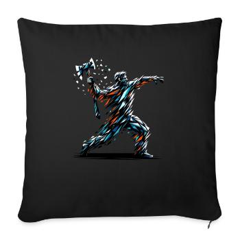 Polygon Art Axe Throwing Hatchet Thrower Axes - Sofa pillowcase 17,3'' x 17,3'' (45 x 45 cm) - black - Front