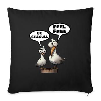 Be Seagull feel free - Sofa pillowcase 17,3'' x 17,3'' (45 x 45 cm) - black - Front