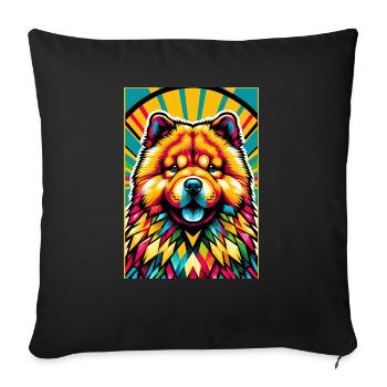 Chow Chow Dog - Sofa pillowcase 17,3'' x 17,3'' (45 x 45 cm) - black - Front