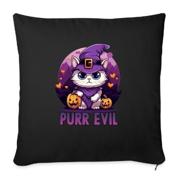 Chats Kawaii Costume d'Halloween Costume de chat - Housse de coussin décorative 45 x 45 cm - noir - Devant
