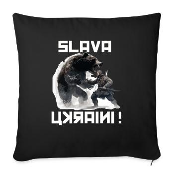 Slava Ukraini Ukraine soldiers gift - Sofa pillowcase 17,3'' x 17,3'' (45 x 45 cm) - black - Front