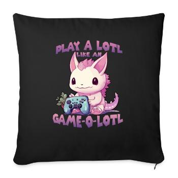 Axolotl Gamer T Kawaii Stuff Anime Axolotl Otaku - Sofa pillowcase 17,3'' x 17,3'' (45 x 45 cm) - black - Front