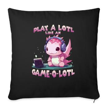 Axolotl Gamer T Kawaii Stuff Anime Axolotl Otaku - Sofa pillowcase 17,3'' x 17,3'' (45 x 45 cm) - black - Front