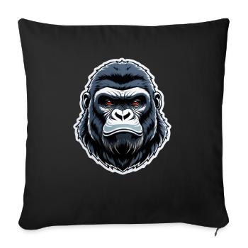Gorilla with Gold Chain - Sofa pillowcase 17,3'' x 17,3'' (45 x 45 cm) - black - Front