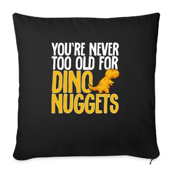 Dino Nuggets Dinosaurier Chicken Nuggets - Sofakissenbezug 45 x 45 cm - Schwarz - Vorne