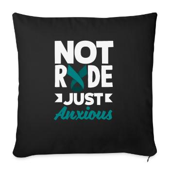 Teal Ribbon PTSD Stress Angststörung - Sofakissenbezug 45 x 45 cm - Schwarz - Vorne