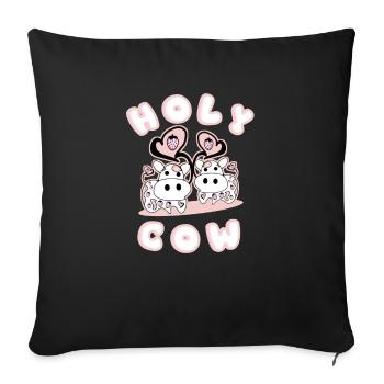 Sacred Cow Strawberries - Sofa pillowcase 17,3'' x 17,3'' (45 x 45 cm) - black - Front