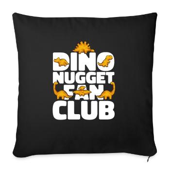 Dino Nuggets Dinosaurier Chicken Nuggets - Sofakissenbezug 45 x 45 cm - Schwarz - Vorne