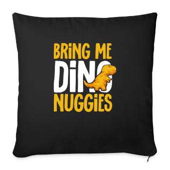 Dino Nuggets Dinosaurier Chicken Nuggets - Sofakissenbezug 45 x 45 cm - Schwarz - Vorne