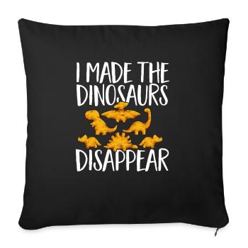 Dino Nuggets Dinosaurier Chicken Nuggets - Sofakissenbezug 45 x 45 cm - Schwarz - Vorne