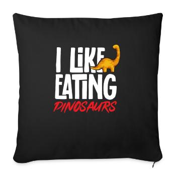 Dino Nuggets Dinosaurier Chicken Nuggets - Sofakissenbezug 45 x 45 cm - Schwarz - Vorne
