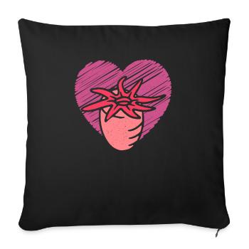 Sea Anemones Gift - Sofa pillowcase 17,3'' x 17,3'' (45 x 45 cm) - black - Front