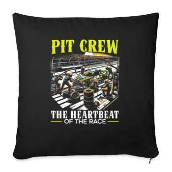 Pit Crew Course de voitures Course Piste de course Sport automobile - Housse de coussin décorative 45 x 45 cm - noir - Devant