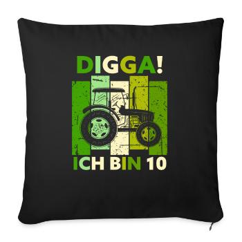 10th Birthday Boy Tractor Gift Farmer - Sofa pillowcase 17,3'' x 17,3'' (45 x 45 cm) - black - Front