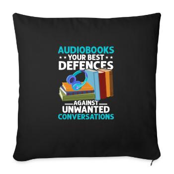 Audiobook Enthusiast: Yes, Please! - Sofa pillowcase 17,3'' x 17,3'' (45 x 45 cm) - black - Front