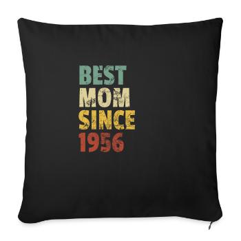 Beste Mutter seit 1956 Muttertags-Slogan-Zitat - Sofakissenbezug 45 x 45 cm - Schwarz - Vorne