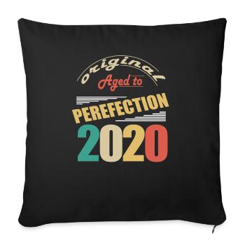 J’ai 4 ans | Je suis né en 2020 - birth - Housse de coussin décorative 45 x 45 cm - noir - Devant