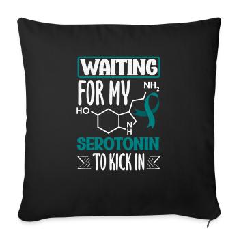 Teal Ribbon PTSD Stress Angststörung - Sofakissenbezug 45 x 45 cm - Schwarz - Vorne