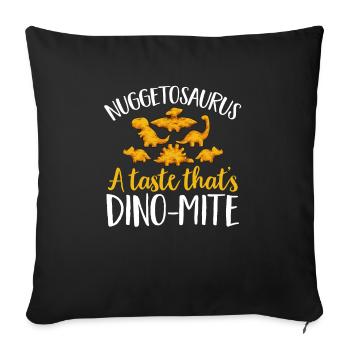 Dino Nuggets Nuggets de poulet dinosaure - Housse de coussin décorative 45 x 45 cm - noir - Devant