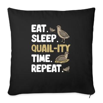 Oiseau de caille - Housse de coussin décorative 45 x 45 cm - noir - Devant