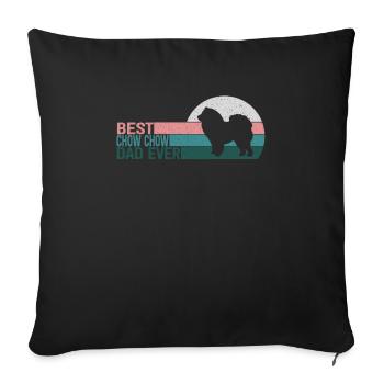 Best Chow Chow Dad Ever Retro Chow Chow Dog - Sofa pillowcase 17,3'' x 17,3'' (45 x 45 cm) - black - Front
