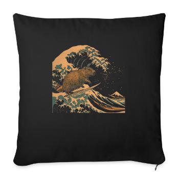 Capybara Funny Gift - Sofa pillowcase 17,3'' x 17,3'' (45 x 45 cm) - black - Front