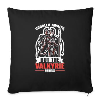 Valkyrie Warrior Odin Valkyrja Mythologie nordique - Housse de coussin décorative 45 x 45 cm - noir - Devant
