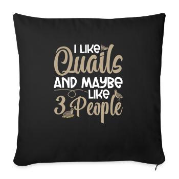 Oiseau de caille - Housse de coussin décorative 45 x 45 cm - noir - Devant