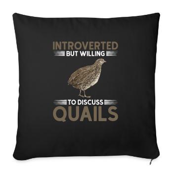 Quail Bird - Sofa pillowcase 17,3'' x 17,3'' (45 x 45 cm) - black - Front