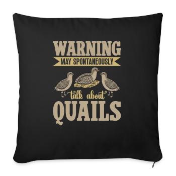 Oiseau de caille - Housse de coussin décorative 45 x 45 cm - noir - Devant