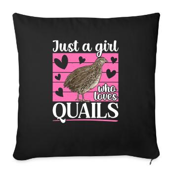 Quail Bird - Sofa pillowcase 17,3'' x 17,3'' (45 x 45 cm) - black - Front
