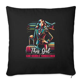 Hôtesse de l’air Personnel navigant Aviation Hôtesse de l’air - Housse de coussin décorative 45 x 45 cm - noir - Devant