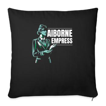 Hôtesse de l’air Hôtesse de l’air - Housse de coussin décorative 45 x 45 cm - noir - Devant