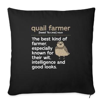Oiseau de caille - Housse de coussin décorative 45 x 45 cm - noir - Devant