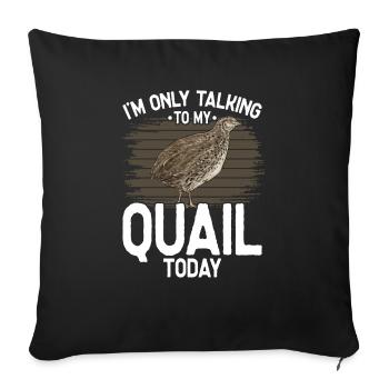 Oiseau de caille - Housse de coussin décorative 45 x 45 cm - noir - Devant