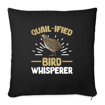 Oiseau de caille - Housse de coussin décorative 45 x 45 cm - noir - Devant