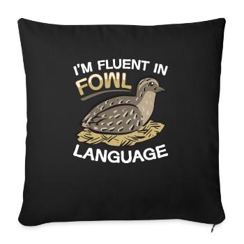 Oiseau de caille - Housse de coussin décorative 45 x 45 cm - noir - Devant