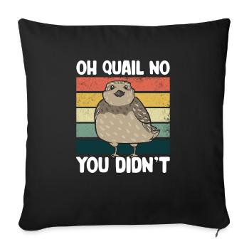 Oiseau de caille - Housse de coussin décorative 45 x 45 cm - noir - Devant