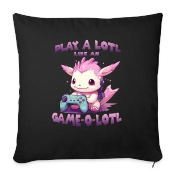 Gamer Axolotl cute anime Axolotl T for gaming - Sofa pillowcase 17,3'' x 17,3'' (45 x 45 cm) - black - Front