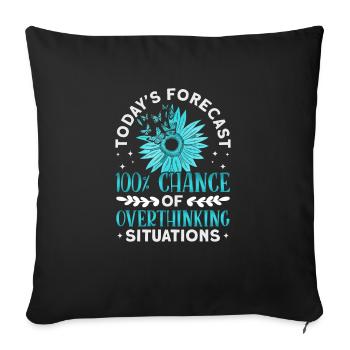 Teal Ribbon PTSD Stress Angststörung - Sofakissenbezug 45 x 45 cm - Schwarz - Vorne