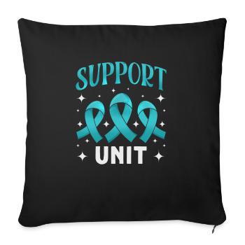 Teal Ribbon PTSD Stress Angststörung - Sofakissenbezug 45 x 45 cm - Schwarz - Vorne
