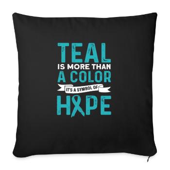 Teal Ribbon PTSD Stress Angststörung - Sofakissenbezug 45 x 45 cm - Schwarz - Vorne