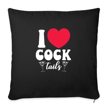 J’adore les cocktails - Housse de coussin décorative 45 x 45 cm - noir - Devant