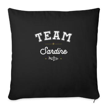 TEAM Sardine! Sardine Eaters - Sofa pillowcase 17,3'' x 17,3'' (45 x 45 cm) - black - Front